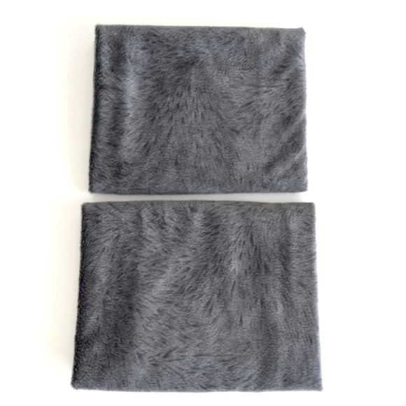 Set of 2 Soft Blue Grey Sherpa Style Pillow Shams Standard Size x2 - Picture 5 of 12